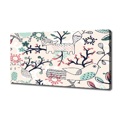 Quadro stampa su tela Animali e fiori