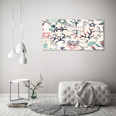 Quadro stampa su tela Animali e fiori