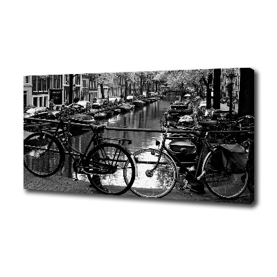 Quadro stampa su tela Biciclette di Amsterdam