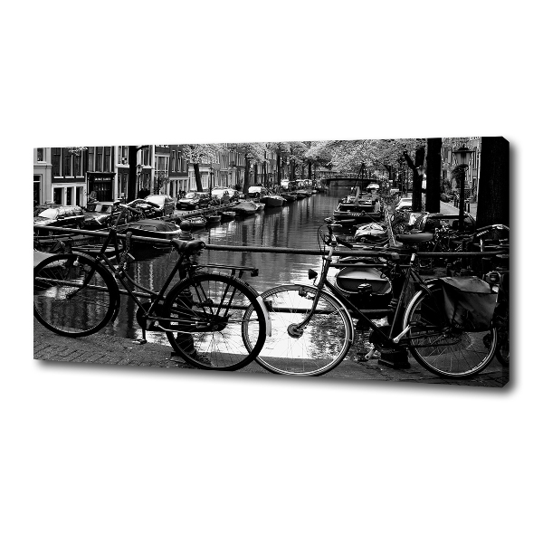 Quadro stampa su tela Biciclette di Amsterdam