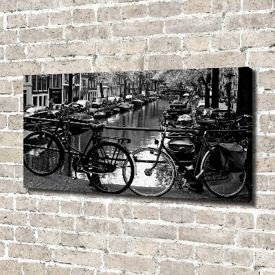 Quadro stampa su tela Biciclette di Amsterdam