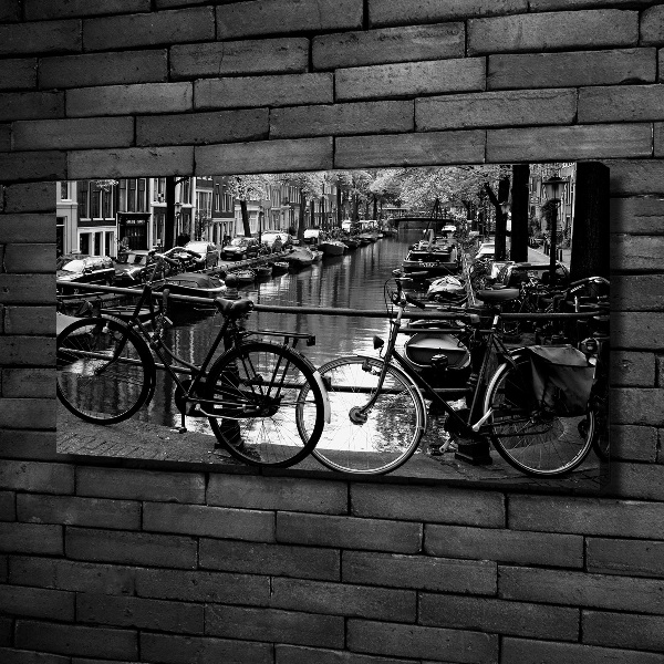 Quadro stampa su tela Biciclette di Amsterdam
