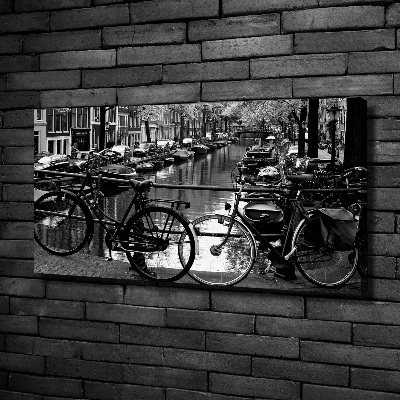 Quadro stampa su tela Biciclette di Amsterdam