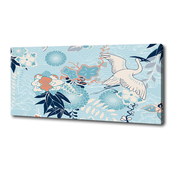 Quadro su tela Gru e fiori