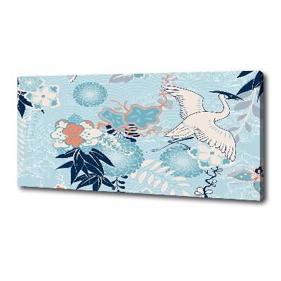 Quadro su tela Gru e fiori