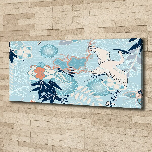 Quadro su tela Gru e fiori