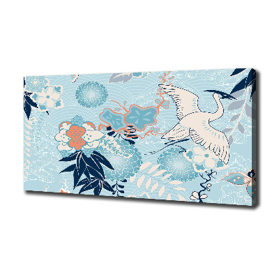 Quadro su tela Gru e fiori