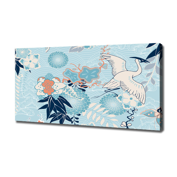 Quadro su tela Gru e fiori