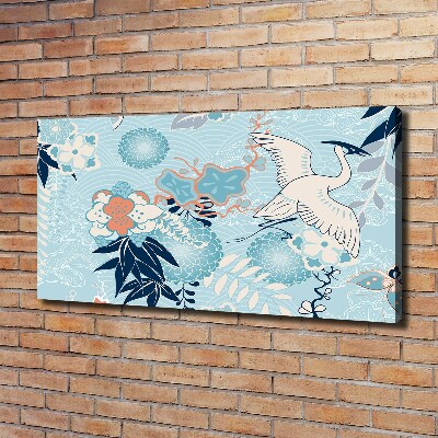 Quadro su tela Gru e fiori