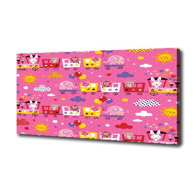 Quadro su tela Animali sul treno