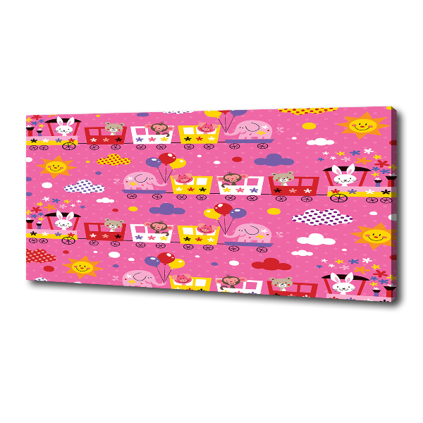 Quadro su tela Animali sul treno