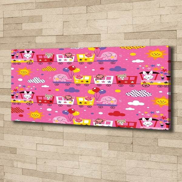 Quadro su tela Animali sul treno