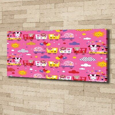 Quadro su tela Animali sul treno