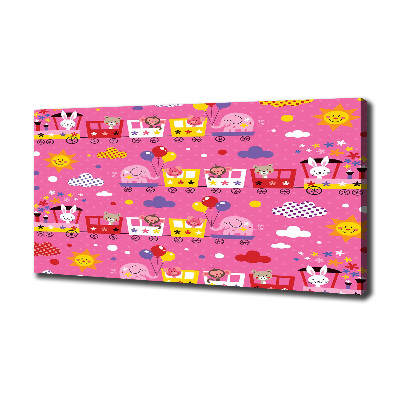 Quadro su tela Animali sul treno