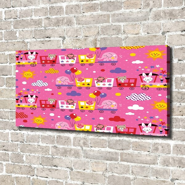 Quadro su tela Animali sul treno