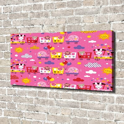 Quadro su tela Animali sul treno