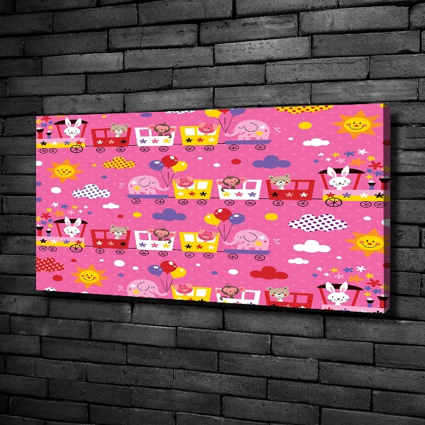 Quadro su tela Animali sul treno