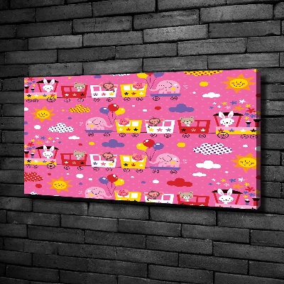 Quadro su tela Animali sul treno