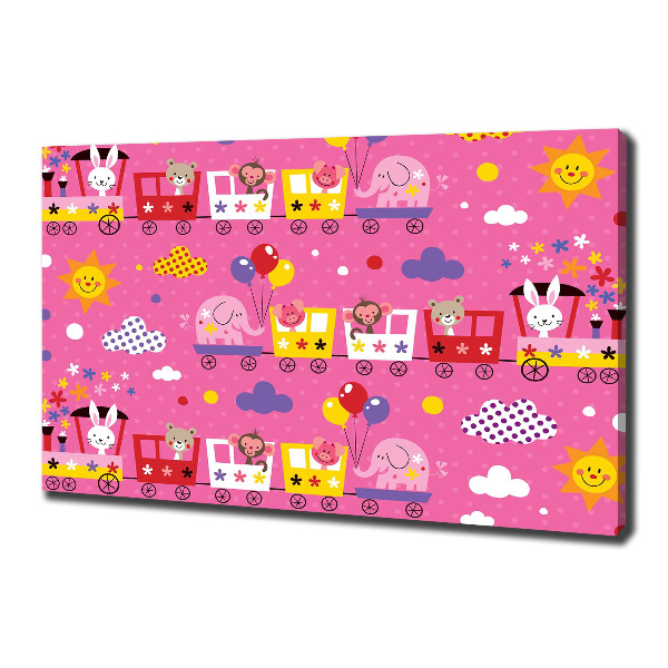 Quadro su tela Animali sul treno