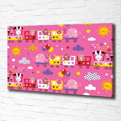 Quadro su tela Animali sul treno