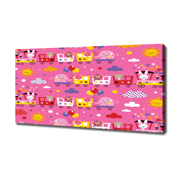 Quadro su tela Animali sul treno