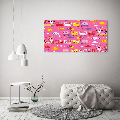 Quadro su tela Animali sul treno