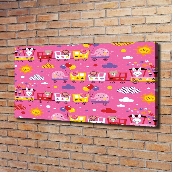 Quadro su tela Animali sul treno