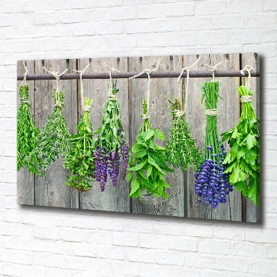 Quadro stampa su tela Erbe aromatiche su un filo