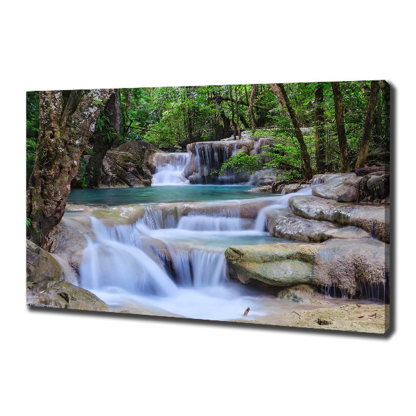 Quadro su tela Cascata nella foresta
