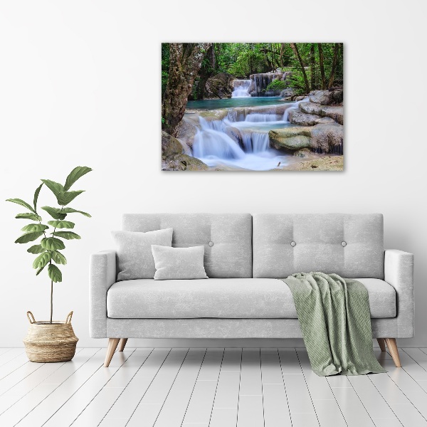 Quadro su tela Cascata nella foresta