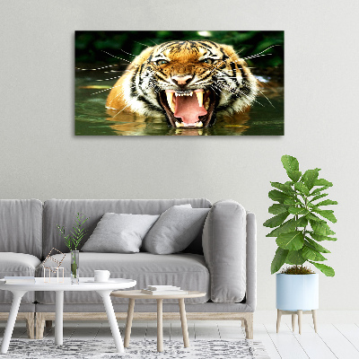 Foto quadro su tela Tigre ruggente