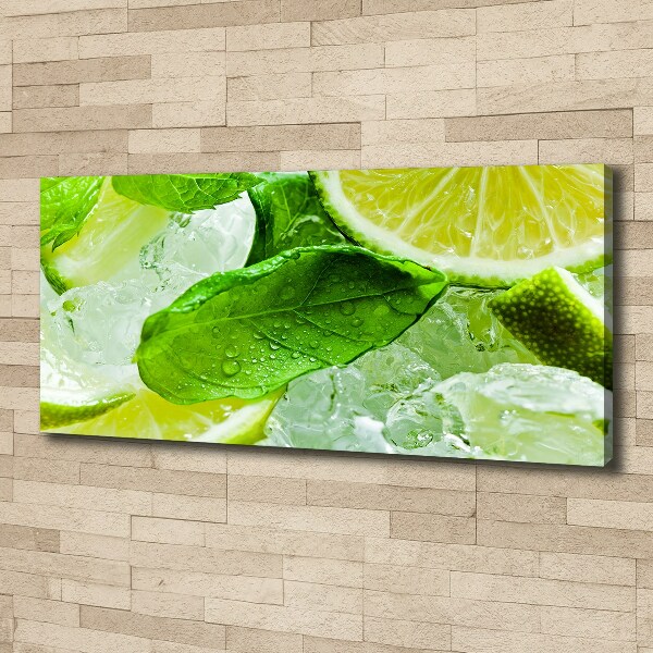 Foto quadro su tela Lime con ghiaccio