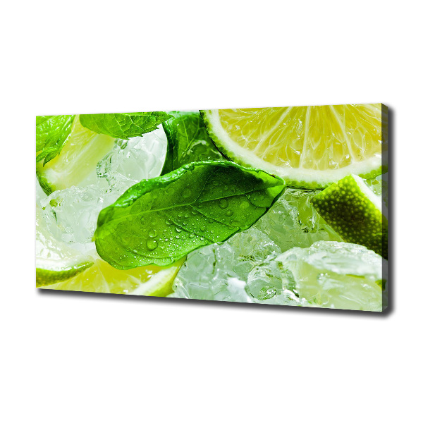 Foto quadro su tela Lime con ghiaccio