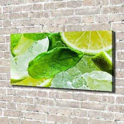 Foto quadro su tela Lime con ghiaccio