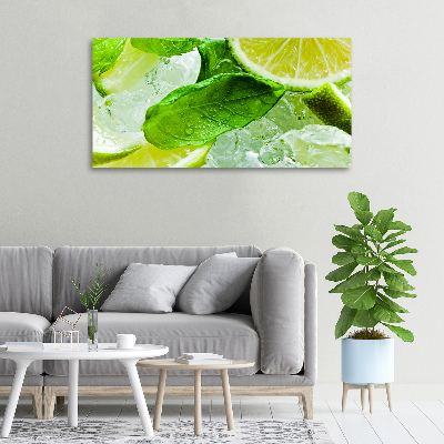Foto quadro su tela Lime con ghiaccio