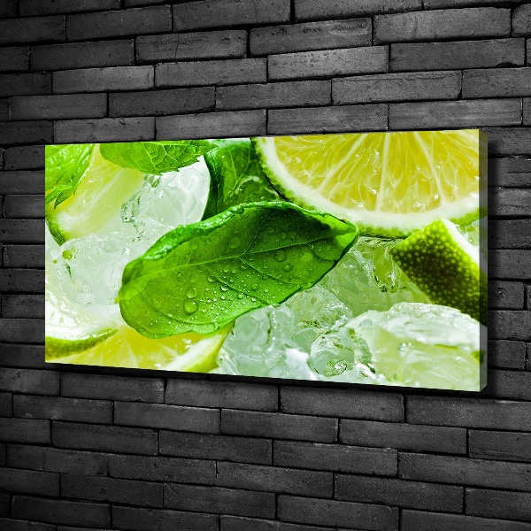 Foto quadro su tela Lime con ghiaccio