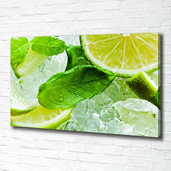 Foto quadro su tela Lime con ghiaccio