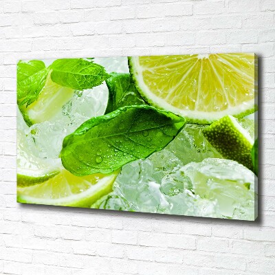 Foto quadro su tela Lime con ghiaccio