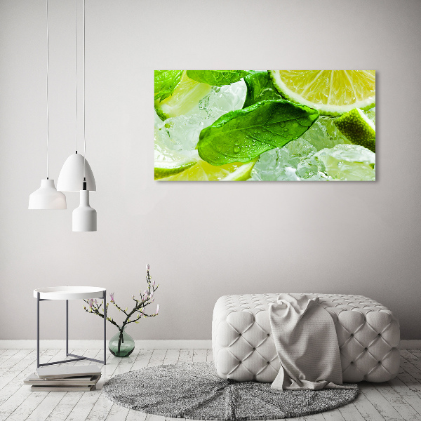 Foto quadro su tela Lime con ghiaccio
