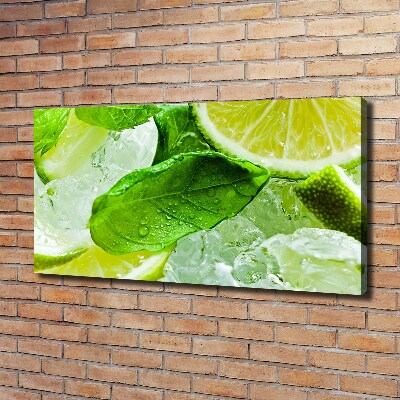 Foto quadro su tela Lime con ghiaccio