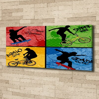 Foto quadro su tela Bicicletta e skateboard