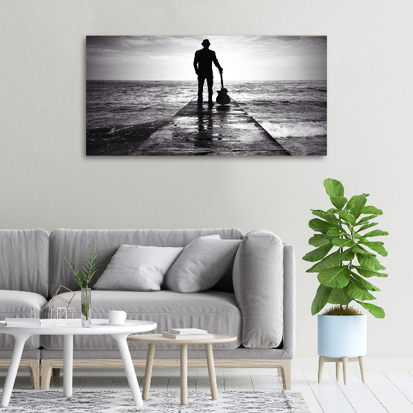 Quadro stampa su tela Chitarrista sul molo