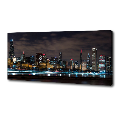 Quadro stampa su tela Chicago di notte