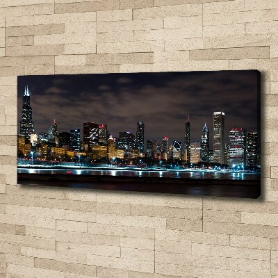 Quadro stampa su tela Chicago di notte