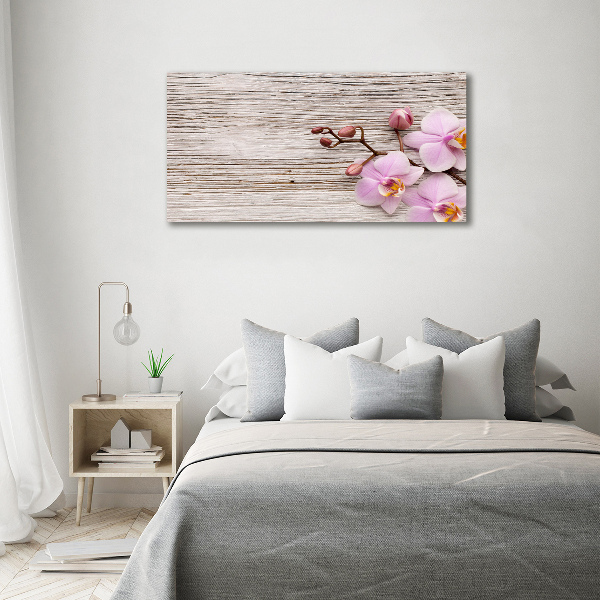 Quadro su tela Orchidea su legno