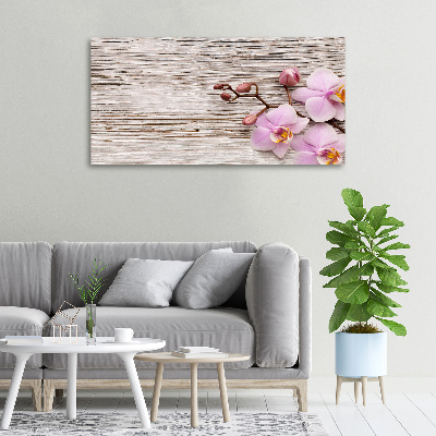 Quadro su tela Orchidea su legno