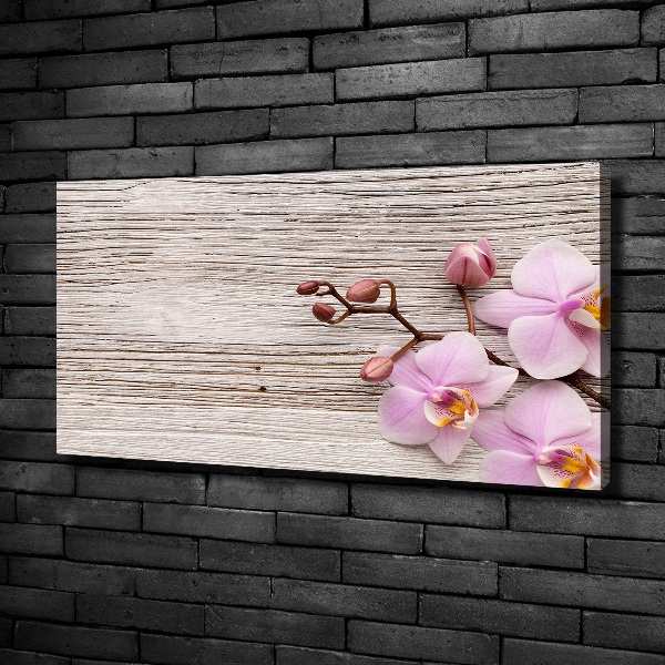 Quadro su tela Orchidea su legno