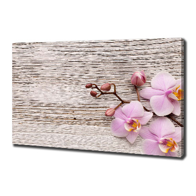 Quadro su tela Orchidea su legno