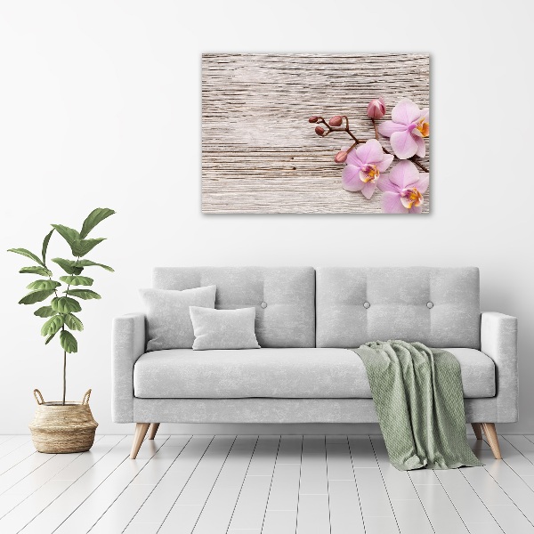 Quadro su tela Orchidea su legno