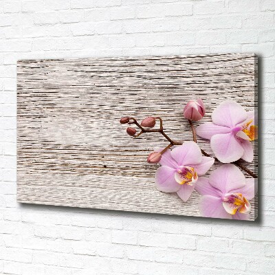 Quadro su tela Orchidea su legno